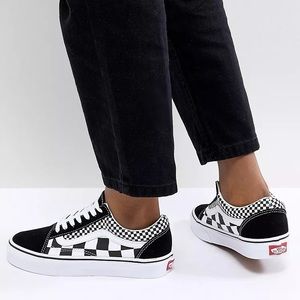 Vans Old Skool Black & White Mixed Checkerboard Skate Shoes